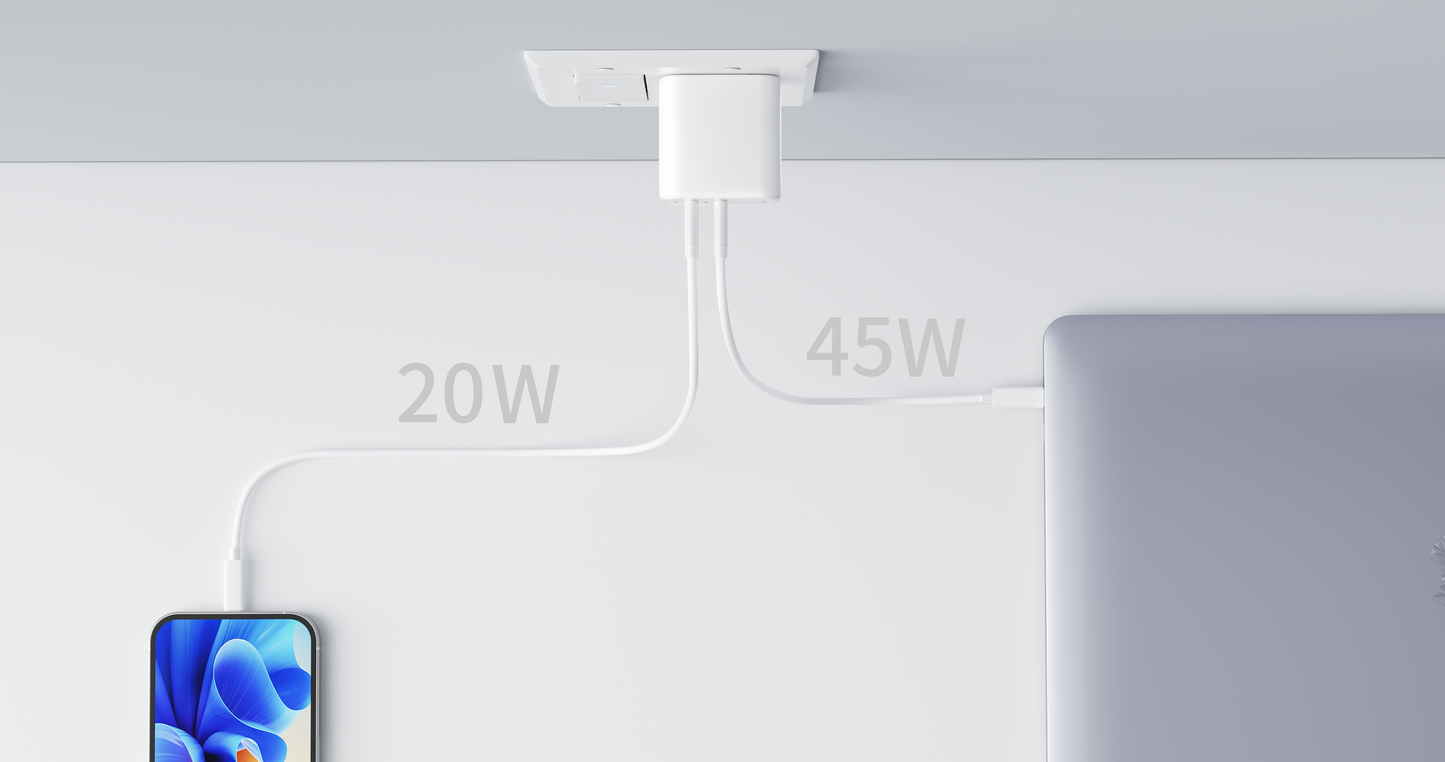 Pure Fi 65W Two-Port GaN USB-C Charger
